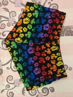 Disney Rainbow Mickey Print Shorts - Black